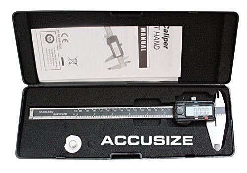 Accusize Industrial Tools 0-8'' / 0-200 mm Elctronic Digital Caliper with Extra Large Screen, Left-Hand, 0.0005''/0.01 mm Resolution, Ab11-L108