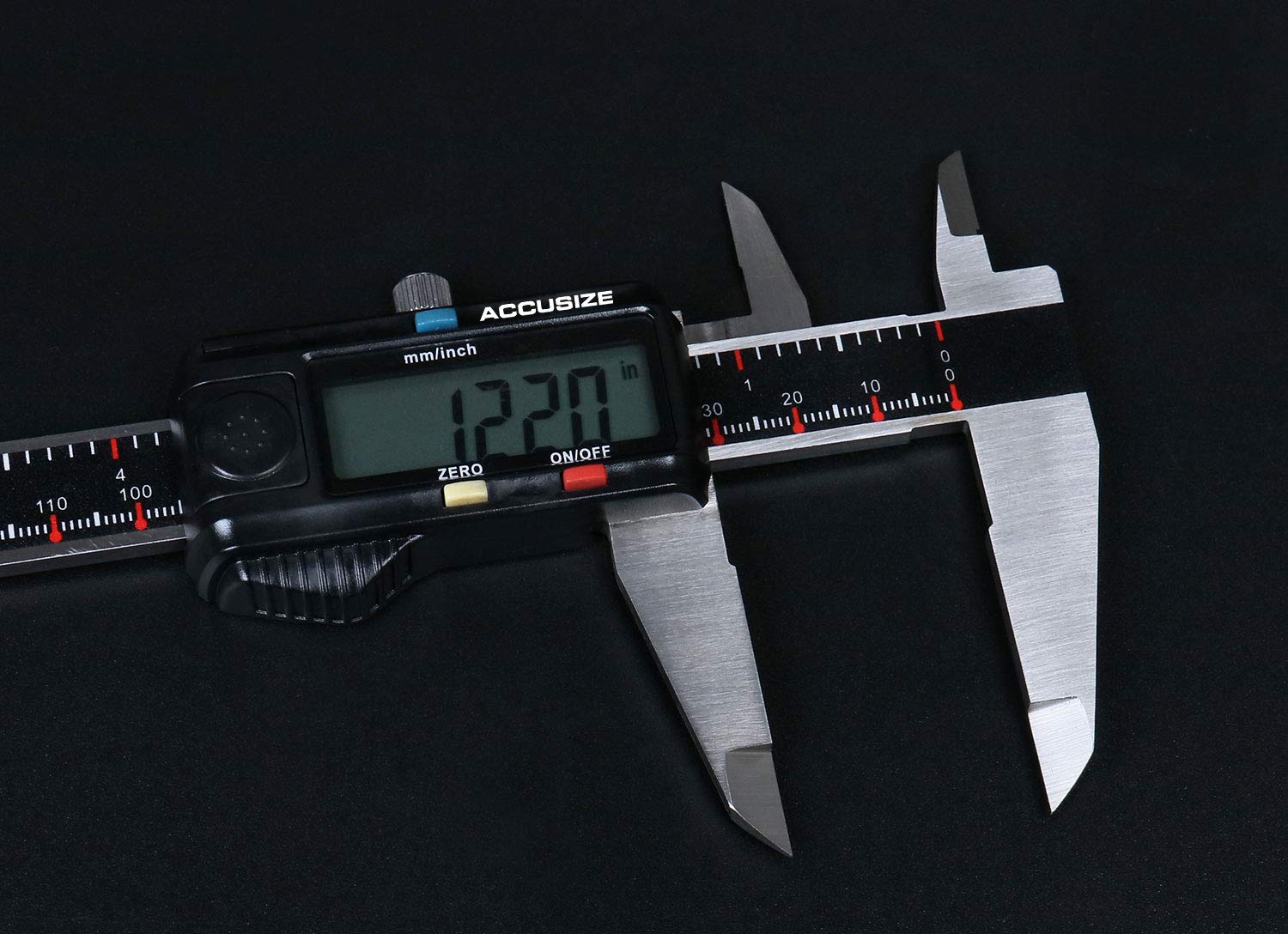 Accusize Industrial Tools 0-8'' / 0-200 mm Elctronic Digital Caliper with Extra Large Screen, Left-Hand, 0.0005''/0.01 mm Resolution, Ab11-L108