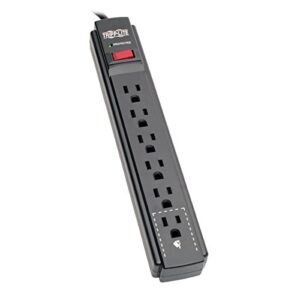 tripp lite protect it! 6-outlet surge protector w/ 15ft cord, 790 joules - black
