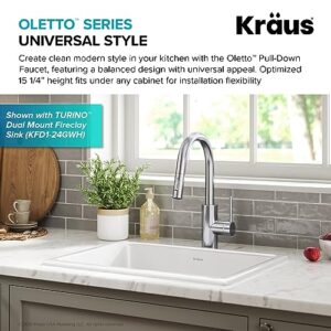 Kraus KPF-2620CH Oletto Single Lever Pull Down Kitchen Faucet, 16 Inch, Chrome
