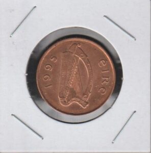 1995 no mint mark irish harp twopence seller choice extremely fine