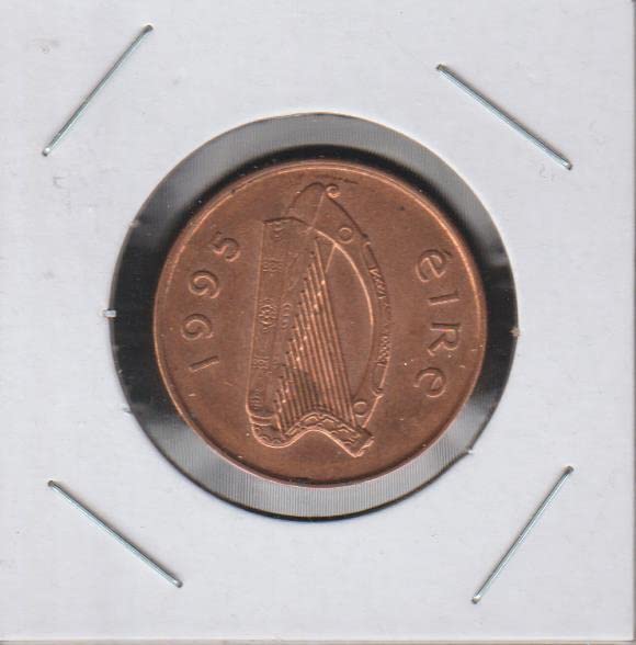 1995 No Mint Mark Irish Harp Twopence Seller Choice Extremely Fine