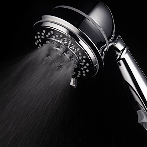 AquaCare By Hotel Spa 7-Setting Filtered Handheld Shower Head with Patented ON/OFF Pause Switch and 3-Stage Shower Filter Cartridge Inside 4 Inch