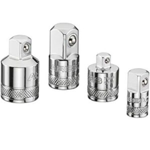 ARES 70007-4-Piece Socket Adapter and Reducer Set - 1/4-Inch, 3/8-Inch, & 1/2-Inch Ratchet/Socket Set Extension/Conversion Kit - Premium Chrome Vanadium Steel with Mirror Finish