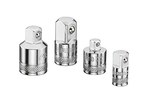 ARES 70007-4-Piece Socket Adapter and Reducer Set - 1/4-Inch, 3/8-Inch, & 1/2-Inch Ratchet/Socket Set Extension/Conversion Kit - Premium Chrome Vanadium Steel with Mirror Finish
