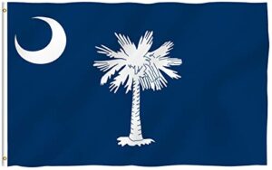 anley fly breeze 3x5 foot south carolina state polyester flag - vivid color and fade proof - canvas header and double stitched - south carolina sc flags with brass grommets 3 x 5 ft