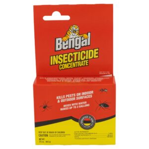 bengal insecticide concentrate, indoor and outdoor insect killer, makes 2 gallons, 2 oz. liquid concentrate
