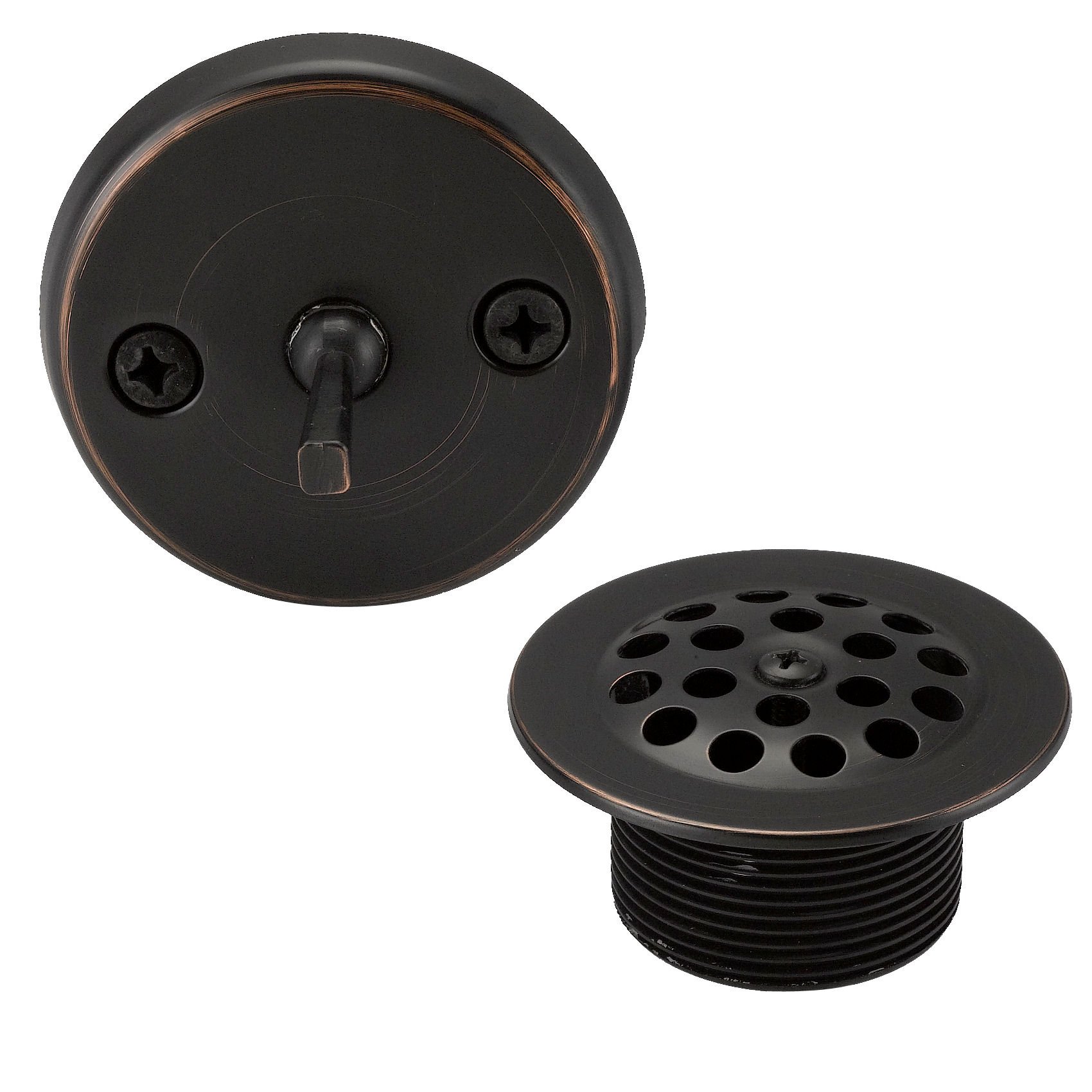 Designers Impressions 651717 Oil Rubbed Bronze Bath Tub Bathtub Trip Lever Drain and Overflow Trim Kit