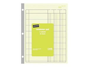 staples 217836 columnar books 100 pages green 2/pack (217836abf)