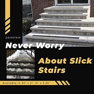 GripStrips Anti-Slip Treads - 8 Pack, Black (32" x 2") - Outdoor Non-Slip Tread Strips - Waterproof Safety Traction Strips for Stairs, Ramps, Boats, Ladders, Wood, Concrete, Metal, Composite