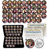 all 46 united states presidents full coin set colorized dc quarters w/box & coa