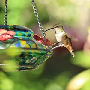 Nature's Way Bird Products GHF7 Hand Blown Illuminated Top Fill Hummingbird Feeder