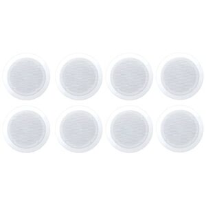 8) new pyle pro pdic61rd 6.5'' 200w 2-way in-ceiling/wall speaker system white