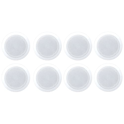 8) New PYLE PRO PDIC61RD 6.5'' 200W 2-Way In-Ceiling/Wall Speaker System White