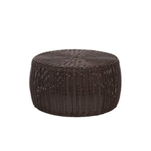 household essentials ml-5005 resin wicker footstool ottoman | brown(16"d x 16"w x 9"h)