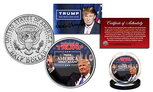 DONALD TRUMP 45th PresMAKE AMERICA GREAT AGAIN Colorized JFK Half Dollar Coin