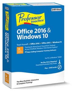 individual software professor teaches office & windows 10 - training for all of the office 2016 applications and the windows 10 operating system plus internet explorer!