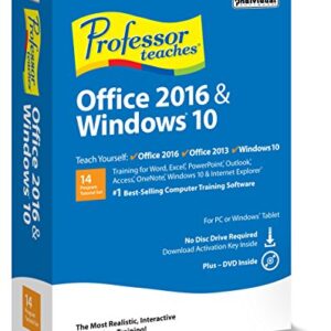 Individual Software PROFESSOR TEACHES OFFICE & WINDOWS 10 - Training for all of the Office 2016 applications and the Windows 10 operating system plus Internet Explorer!