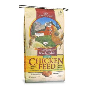 prairie's choice non-gmo backyard chicken feed - layer formula, 25lbs