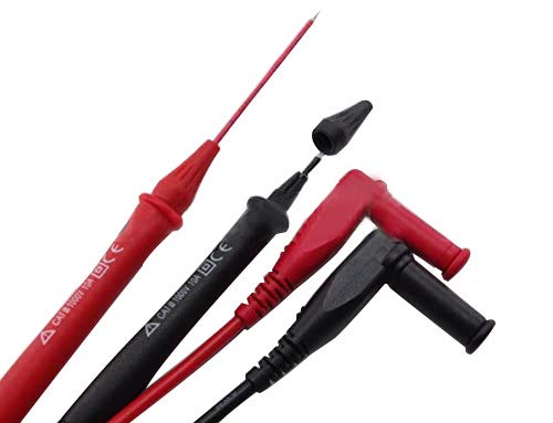 Retractable PVC Tip Test Lead Set, Right Angle,adjustable length Red+black