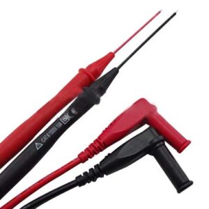 Retractable PVC Tip Test Lead Set, Right Angle,adjustable length Red+black