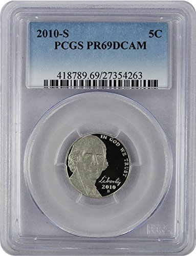 2010 S Proof Jefferson Nickel PCGS PR 69 DCAM New Blue Label Holder