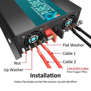 Reliable 3000W High Efficiency Pure Sine Wave Solar Power Inverter 12V 120V 60Hz Power Converter LED Display