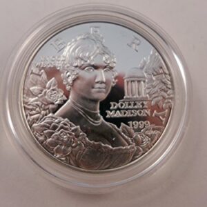 1999 Dolley Madison Silver Dollars Two Piece Set Proof and Uncirculated Gem Uncirculated