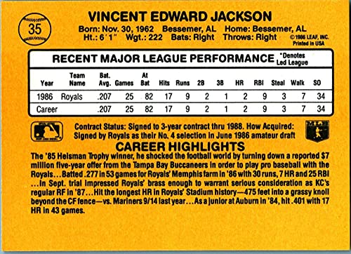 1987 Donruss 35 Bo Jackson NM-MT