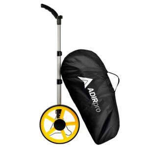 adirpro digital distance measuring wheel - large digital lcd display - 12 commercial grade feet-inch - free carrying bag