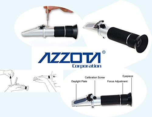 Azzota Portable 0-5% Brix Refractometer, with ATC, Heavy-Duty