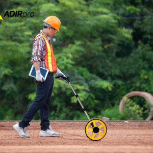 AdirPro Digital Distance Measuring Wheel - Large Digital LCD Display - 12 Commercial Grade Feet-Inch - Free Carrying Bag
