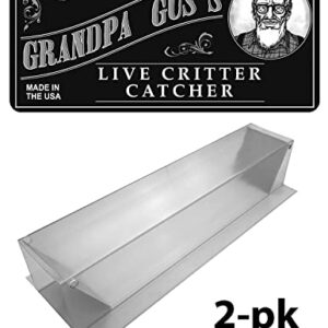 Grandpa Gus's CCT-2 Humane Live Catch & Release Critter & Rodent Trap, Indoor/Outdoor Reusable with No Poison/Glue & No Killing (Pack of 2)