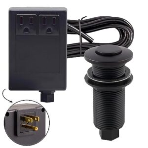 westbrass asb-2b3-62 sink top waste disposal air switch and dual outlet control box, flush button, matte black