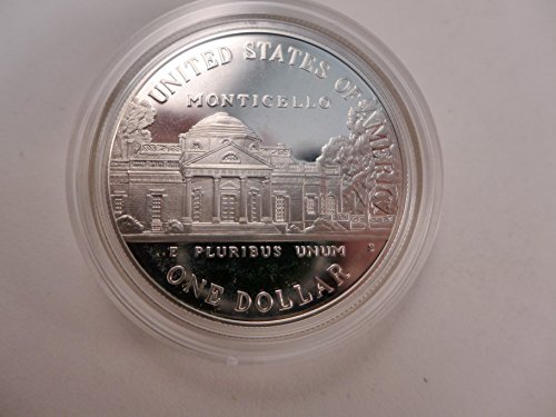 1993 Thomas Jefferson 250th Anniversary Silver Dollar Proof $1 Mint State US Mint