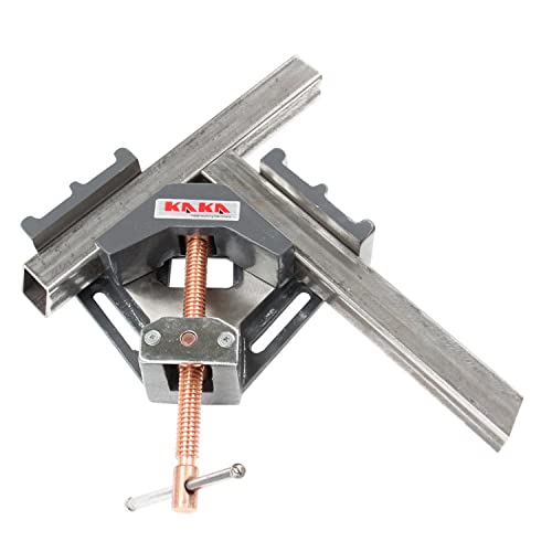 KAKA INDUSTRIAL AC-100 Angle Clamp, Solid Construction, 90 Degree Welding Angle Clamp, Heavy-Duty Cast-Iron Angle Clamp Vice