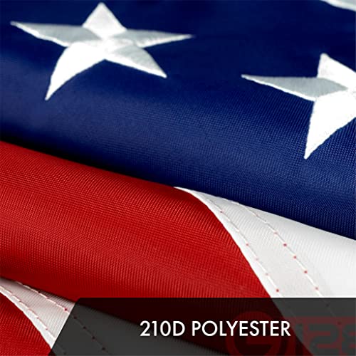 G128 American USA Flag | 3x5 Ft | ToughWeave Series Embroidered 210D Polyester | Country Flag, Embroidered Stars, Sewn Stripes, Indoor/Outdoor, Vibrant Colors, Brass Grommets