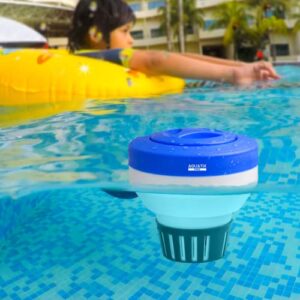Aquatix Pro Pool Chlorine Floater Dispenser for 1 to 3 inch Tablets, Large & Durable Floating Dispenser for Spa, Hot Tubs, In-ground & Above Ground Small & Large Pools, Adjustable Flow Rate