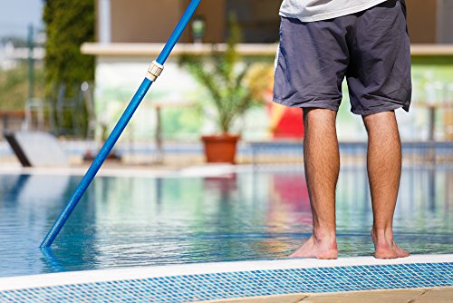 Aquatix Pro Swimming Pool Pole, 12 Foot, 1.3mm Commercial Thickness, Strong Holding Power, 3 Section 4-12ft Extendable Aluminium Telescopic Pole for Skimmer Nets, Vacuum Heads, Brushes, Grip & Lock