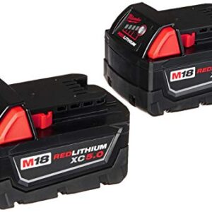 Milwaukee 48-59-1850 M18 RED LITHIUM XC 5.0 Ah Batteries (2) + 48-59-1812 M12 and M18 Multi Voltage Charger kit