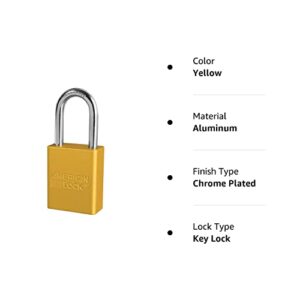 American Lock-A1106YLW Lockout Padlock, KD, Yellow, 1/4 in. Dia.