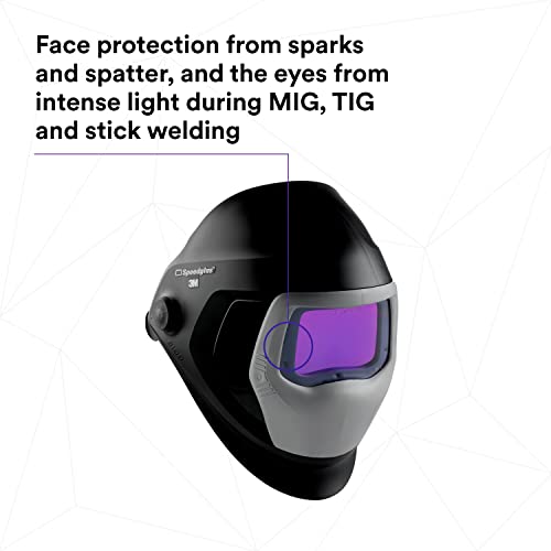 3M Speedglas Welding Helmet 9100, 06-0100-30iSW, with Auto-Darkening Filter 9100XXi 3 Arc Sensors for MMAW TIG MIG Tack Plasma Arc Welding and Grinding Mask, 1 Each, Black