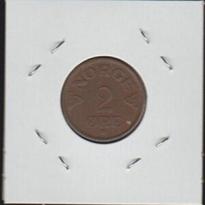 1955 Norway Crowned Monogram Two-Cent Choice Uncirculated