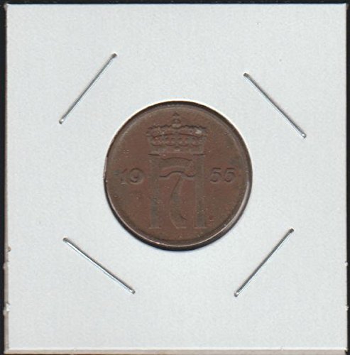 1955 Norway Crowned Monogram Two-Cent Choice Uncirculated