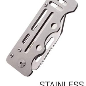 SOG Cash Card Money Clip Pocket Knife- 2.75 Inch Blade EDC Knife with Clip for Pocket, Money or Card Holder, Stainless Steel Handle with Built-In Lanyard Hole (EZ1-CP), Onesize, Satin Polished
