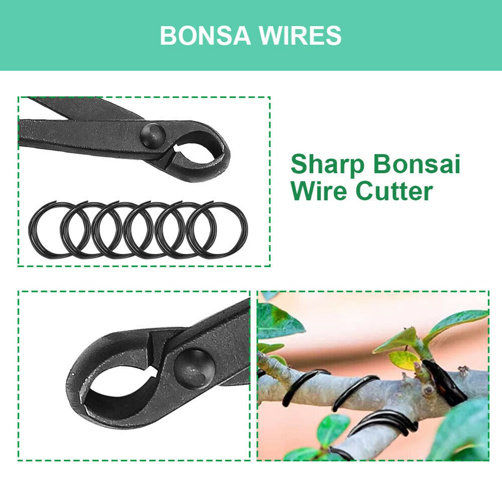 Voilamart 14 Piece Bonsai Tools Kit with Case, Carbon Steel Scissor Cutter Shear Set Garden Plant Tools