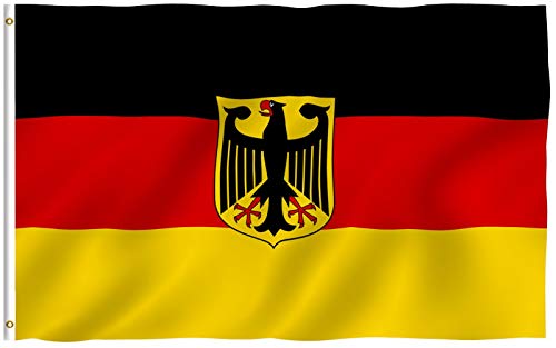 ANLEY Fly Breeze 3x5 Foot German State Ensign Flag - Vivid Color and Fade Proof - Canvas Header and Double Stitched - Germany Eagle Flags Polyester with Brass Grommets 3 X 5 Ft