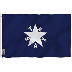 anley fly breeze 3x5 foot zavala de lorenzo texas flag - vivid color and fade proof - canvas header and double stitched - texan history flags polyester with brass grommets 3 x 5 ft