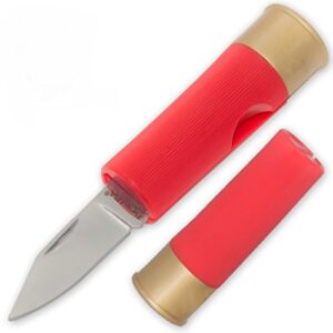 12 gauge shotgun shell folding knife (red)