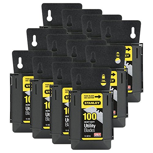 12 Pack of Stanley 11-921A 1992 Heavy Duty Utility Blades w/Dispenser (100 per Package, 1,200 Total Blades)